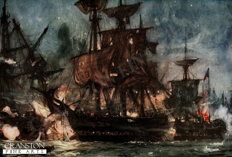 The Majestic at the Battle of the Nile, 1798 by Charles Dixon (B)