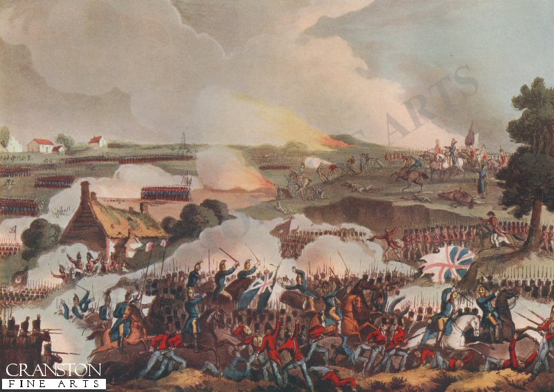 The Centre of the British Army in Action at the Battle of Waterloo, June 18 1815 by T Sutherland after W Heath