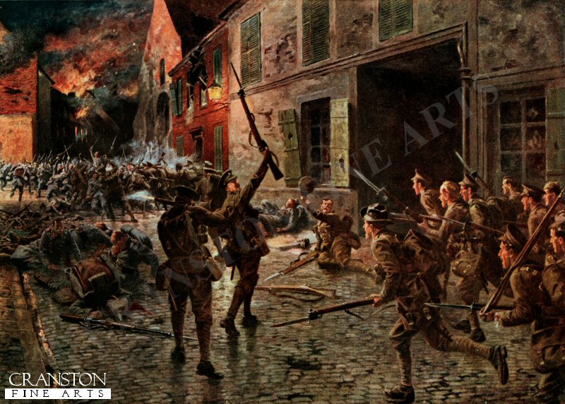 The Coldstream Guards at Landrecies, August, 1914 by William Barnes Wollen. (PC)