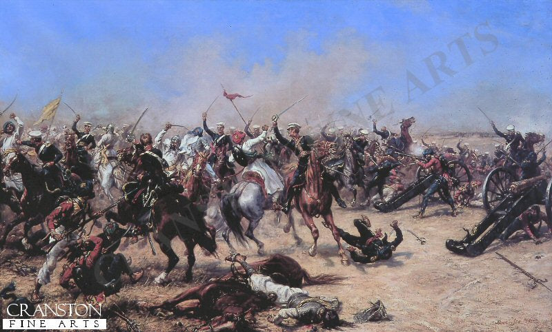 Charge of the 3rd Light Dragoons at the Battle of Moodkee by Ernest Crofts.