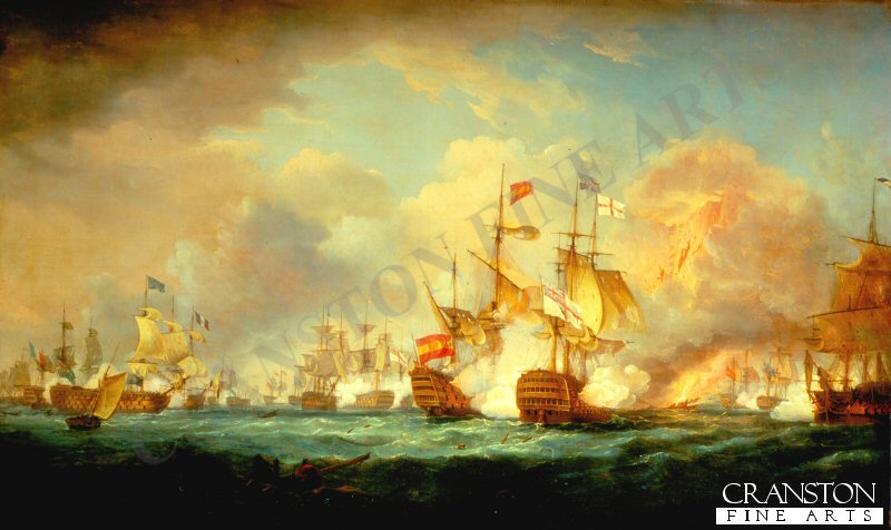 Battle of Trafalgar by Thomas Whitcombe.