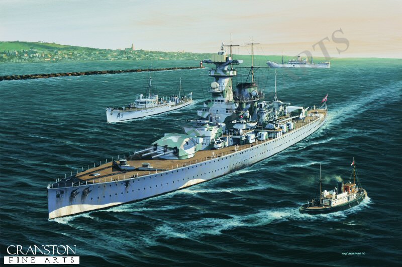Admiral Graf Spee enters Montevideo by Ivan Berryman (GS)