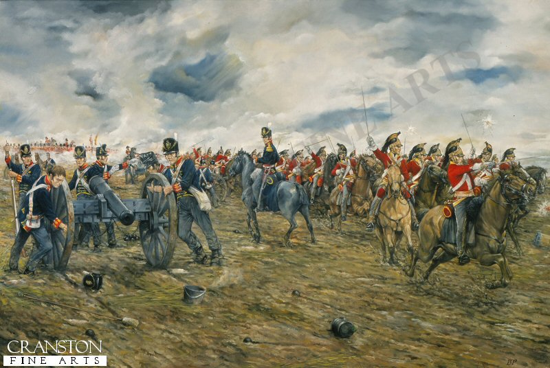 Waterloo, 18th June 1815 - Charge of the 6th (Inniskilling) Dragoons by Brian Palmer. (AP)