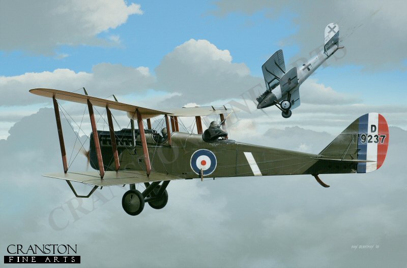 Captain Euan Dickson and AGL V Robinson, DH.4 by Ivan Berryman. (GL)