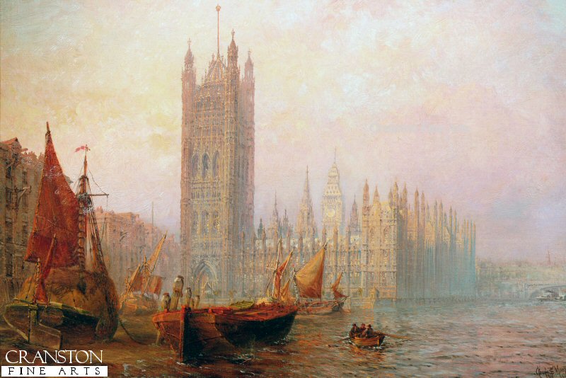 The Houses of Parliament, London by Claude T Stanfield Moore. (GL)