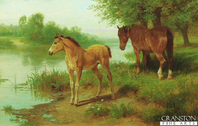 A Mare and Her Foal by Basil Bradley. (GL)