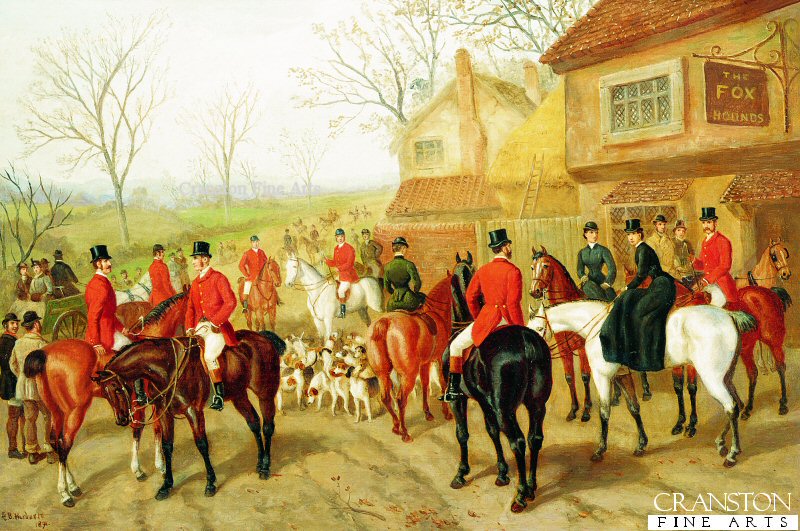 Before the Hunt, refreshments at the Fox and Hounds by Edward Benjamin Herberte (GS)