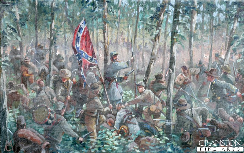 Original Oil Study of the Battle of Gettysburg painting by Mark Churms. (P)