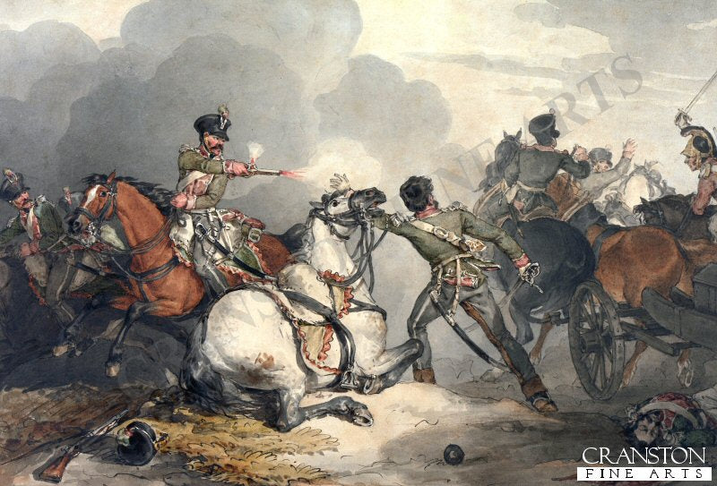 A British Cavalry Attack on French Artillery at the Battle of Waterloo by John Augustus Atkinson