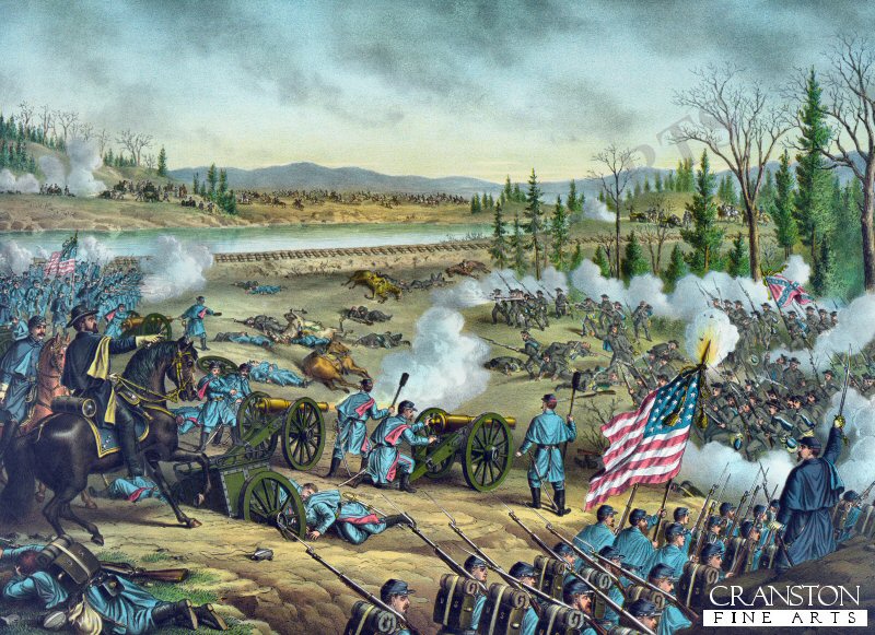 The Battle of Stones River - December 31st 1862 by Louis Kurz. (PC)