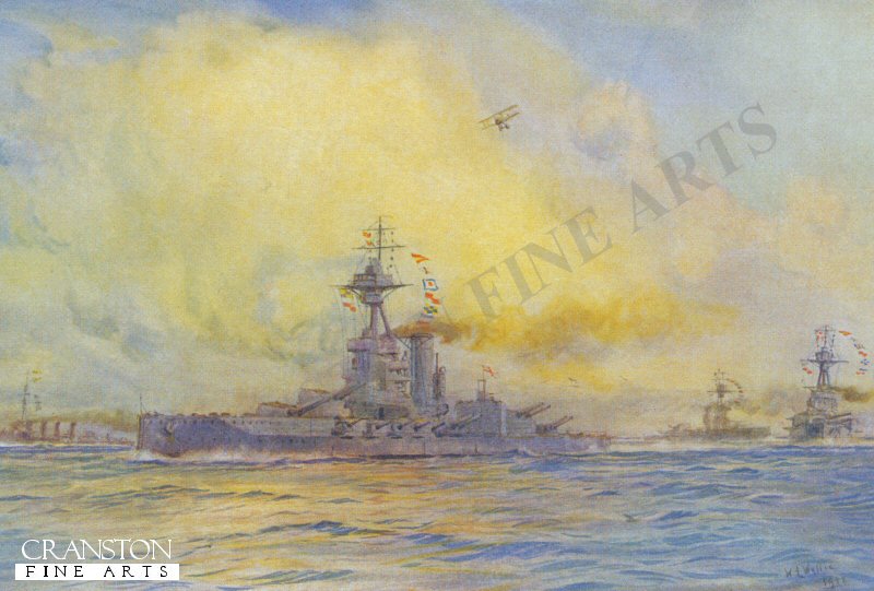 Benbow with Sister Battleships Deploying into Line by William Lionel Wyllie