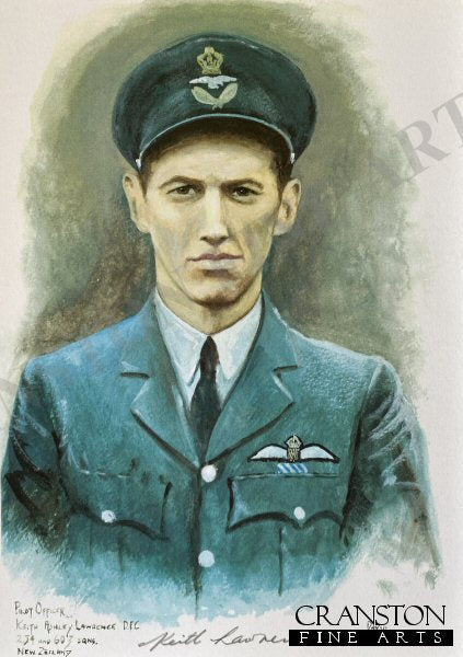 Portrait of Pilot Officer Keith Ashley Lawrence DFC, 234 amd 603 Sqn New Zealand by David Pritchard