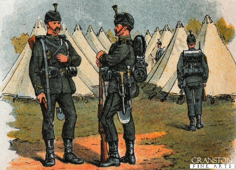 Royal Irish Rifles, Marching Order by Richard Simkin. (PC)