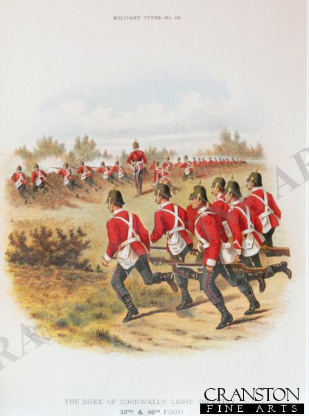 The Duke of Cornwalls Light Infantry (32nd and 46th Foot) by Richard Simkin (P)