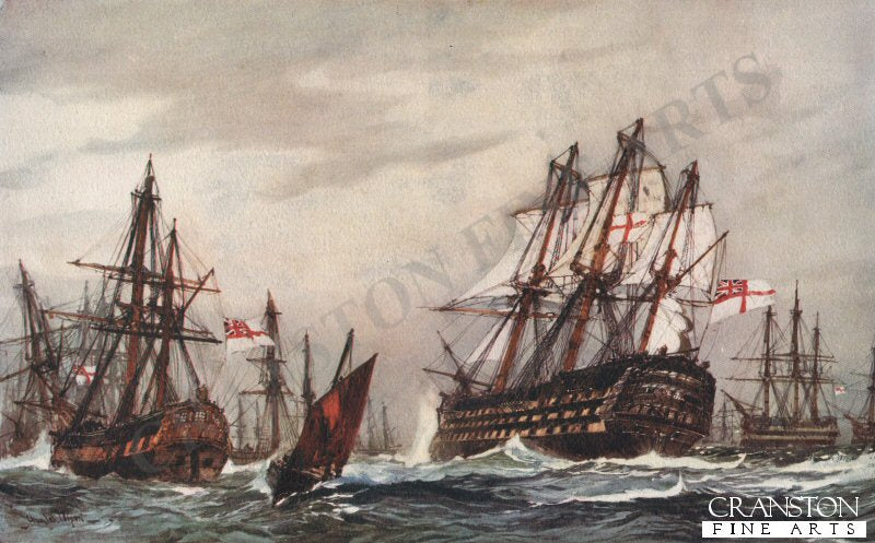 Bomb Ketches Saluting the Victory, December 1805 by Charles Dixon.