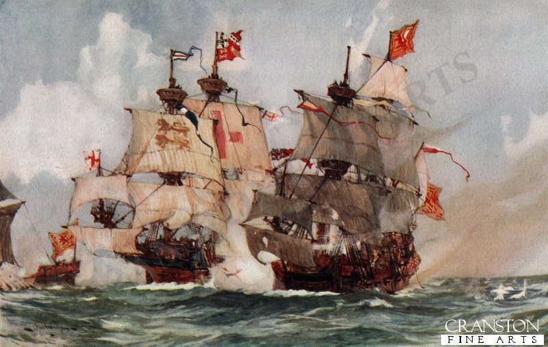 The Capture of the Lion, Scots Man-O-War 1511 by Charles Dixon.