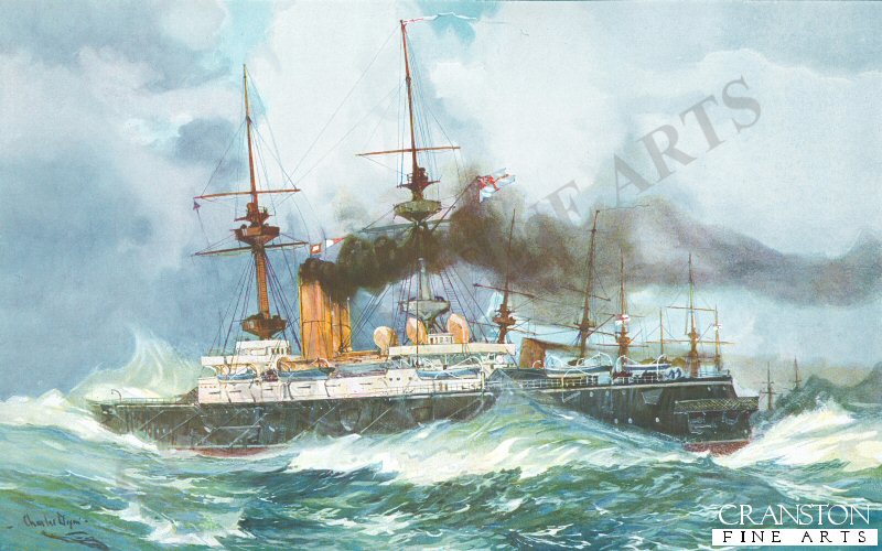 The Mars in the Channel Squadron, 1901 by Charles Dixon.