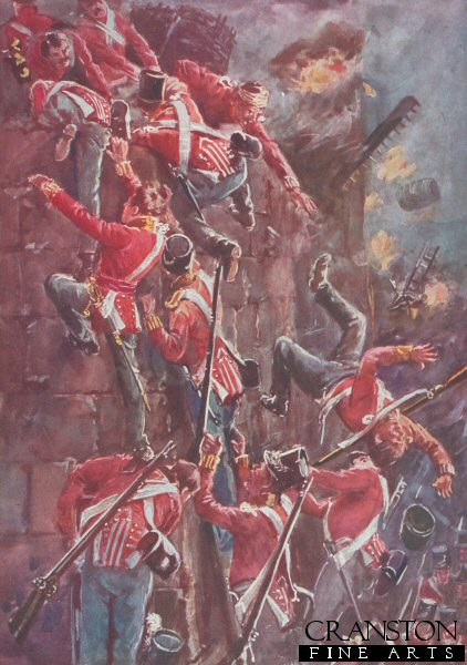 The Storming by Escalade the Ramparts of San Vincente at the Taking of Badajoz, April 6th 1812