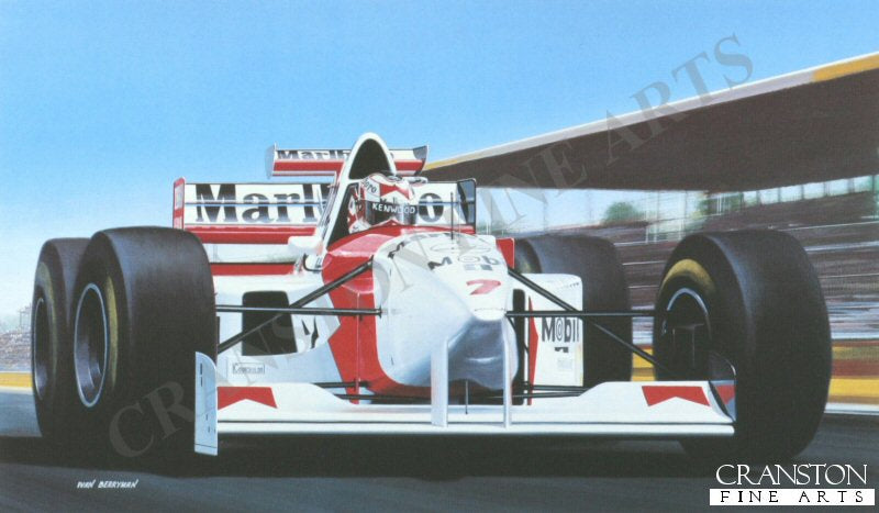 Nigel Mansell, McLaren MP4/10/B by Ivan Berryman.