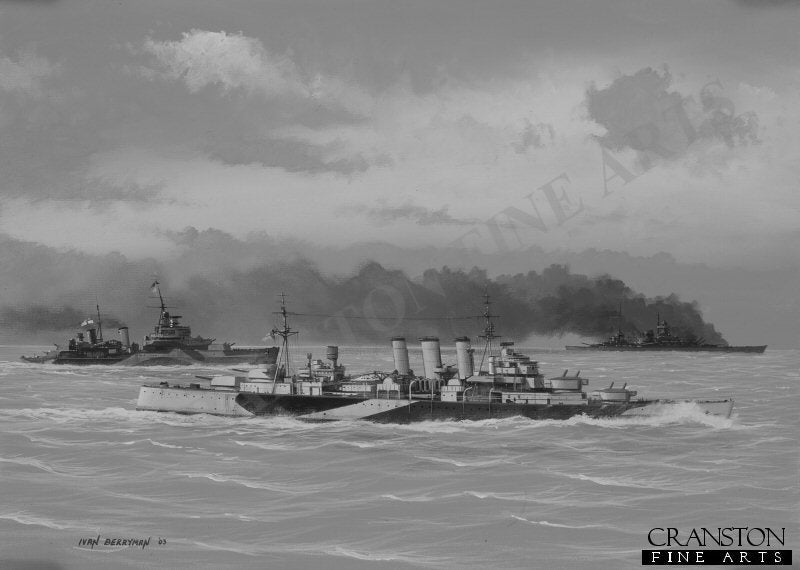 HMS Norfolk at the Battle of the North Cape by Ivan Berryman. (B)