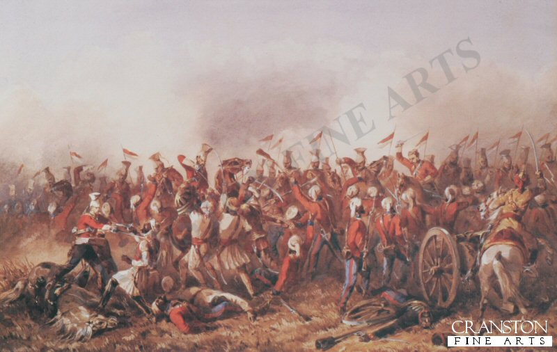 The Charge of the 16th Lancers, at the Battle of Aliwal, by Orlando Norie.