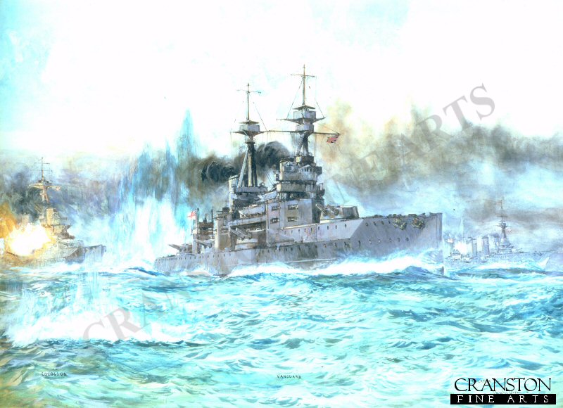 HMS Vanguard at the Battle of Jutland by Charles Dixon.