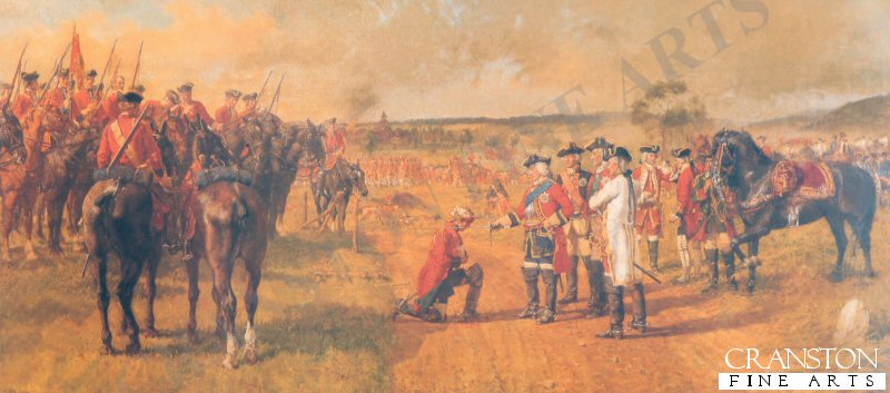 King George II Knighting Trooper Brown After the Battle of Dettingen by J P Beadle (B)