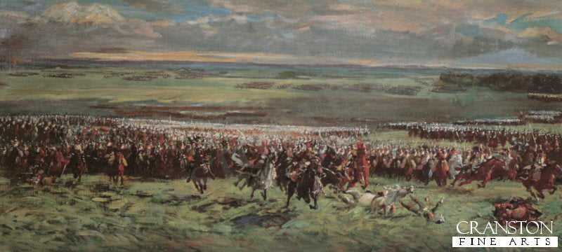 Charge of Donops Cavalry Led by Marshal Ney at Waterloo by Demoulin (B)