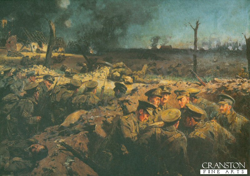 The Suffolks at Neuve Chapel by Frank Dadd.