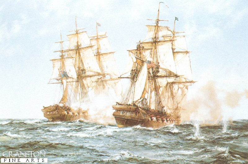 Java and Constitution by Montague Dawson.