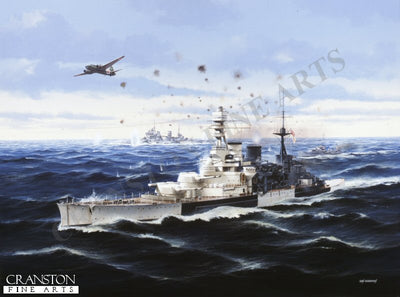 HMS Repulse with HMS Prince of Wales Under Attack by Ivan Berryman