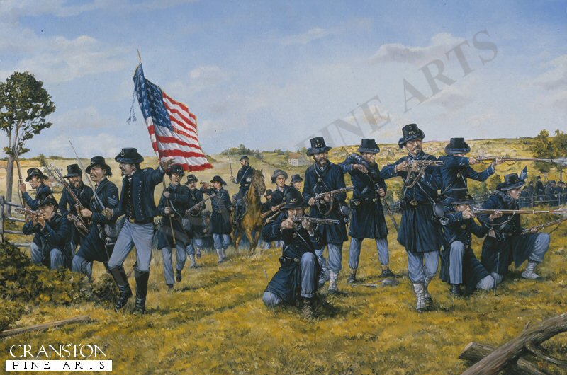 The Iron Brigade During the Battle of Gettysburg, 1863 by Brian Palmer.