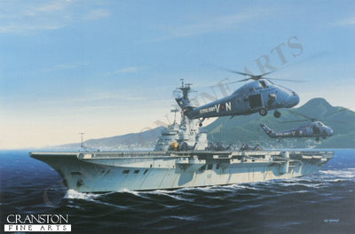 HMS Bulwark at Hong Kong by Ivan Berryman.