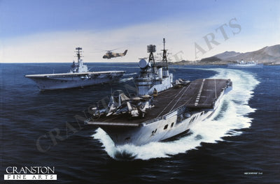 HMS Eagle and HMS Albion by Ivan Berryman.