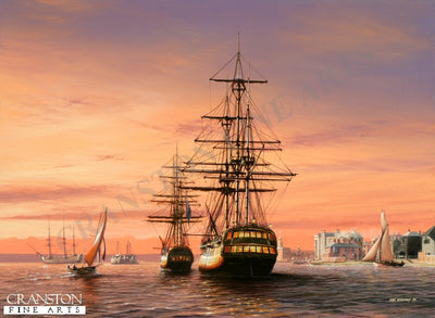 HMS Vanguard at Portsmouth by Ivan Berryman.