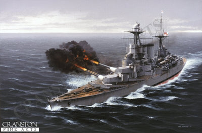 HMS Hood Opens Fire Upon the Bismarck by Ivan Berryman.