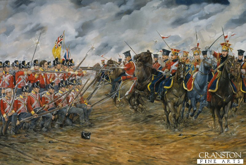 Charge of the Dutch Lancers against the British Squares at Waterloo by Brian Palmer.