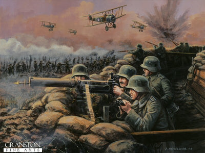 The Machine Guns - Battle of Amiens, France, 8th August 1918 by David Pentland. (B)