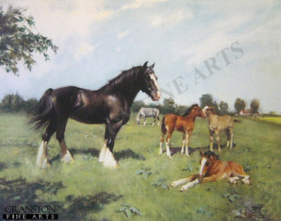 Shire and Foals by Terence Cuneo.