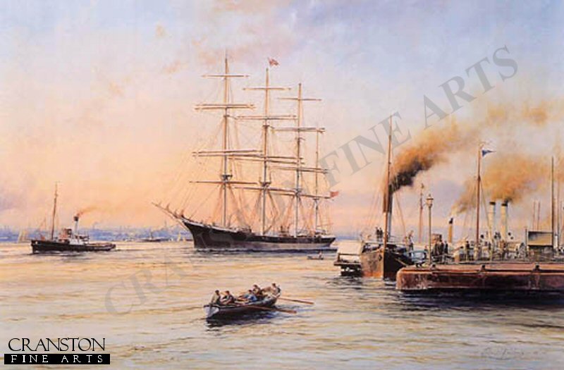 Barque Glenogil off Liverpool Pierhead, 1900 by Robert Taylor.