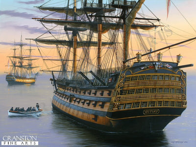Becalmed - HMS Victory in the Doldrums by Ivan Berryman. (B)
