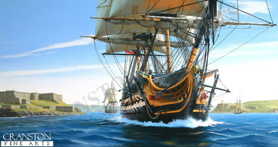 HMS Temeraire Departing Plymouth by Ivan Berryman.