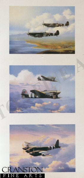 Royal Air Force WW2 Aircraft Triptych by Barry Price.