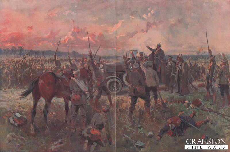 Befuch des Kaifers auf dem Schlachtfelde bei Dirton.
