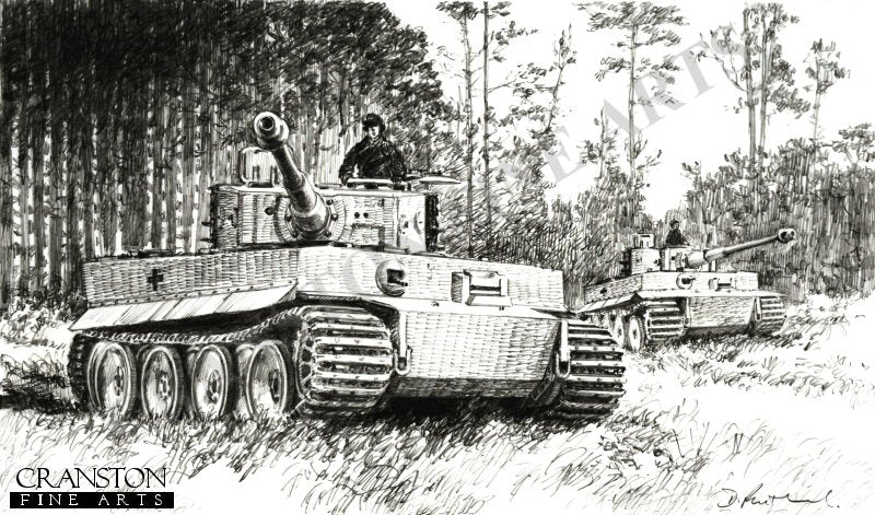 Into Position, North of Malinava Latvia, 22nd July 1944 by David Pentland.