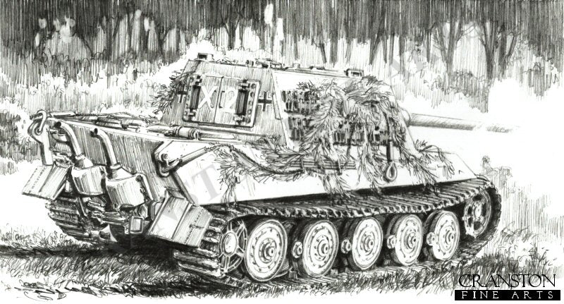 Oberfahnrich Heinrich Rondorf - Jagdtiger at Bay by David Pentland.