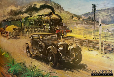 Bentley v Blue Train by Terence Cuneo.