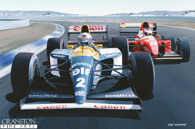 Alain Prost and Jean Alesi, British Grand Prix, Silverstone, 1993 by Ivan Berryman. (B)