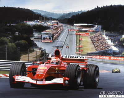 Schumacher at Spa by Ivan Berryman.
