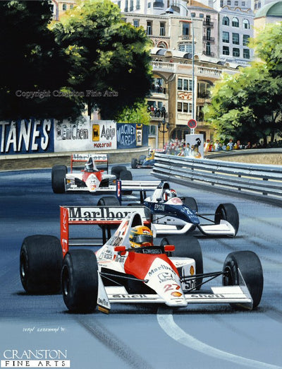 Senna at Monaco by Ivan Berryman.